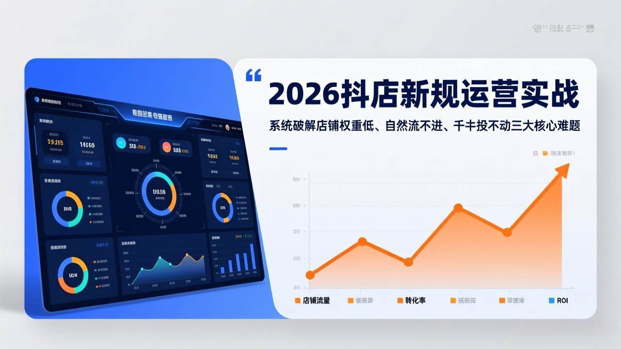 (17502期)2026抖店新规运营实战:系统破解店铺权重低、自然流不进、千川投不动三大核心难题 (17502期)2026抖店新规运营实战:系统破解店铺权重低、自然流不进、千川投不动三大核心难题