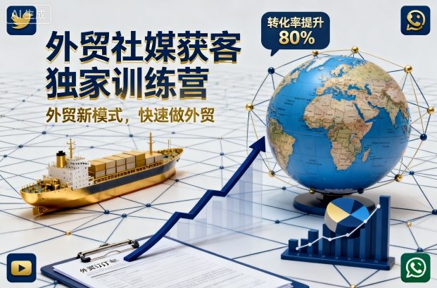 外贸社媒获客独家训练营,外贸新模式,快速做外贸-想要创业网