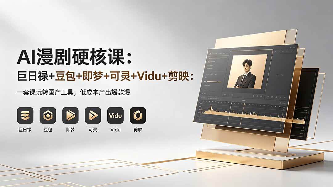 (18280期)AI漫剧硬核课:巨日禄+豆包+即梦+可灵+Vidu+剪映:一套课玩转国产工具,低成本产出爆款漫剧-想要创业