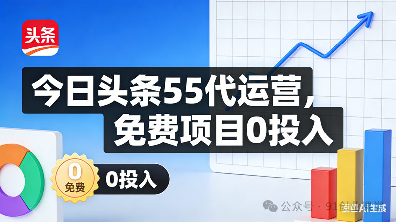今日头条55代运营【社群免费项目】免.费.项.目,0投入,全新躺.zhuan模式-想要创业
