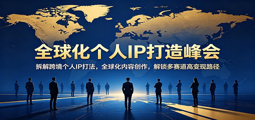全球化个人IP打造峰会:拆解跨境个人IP打法,全球化内容创作,解锁多赛道高变现路径-想要创业