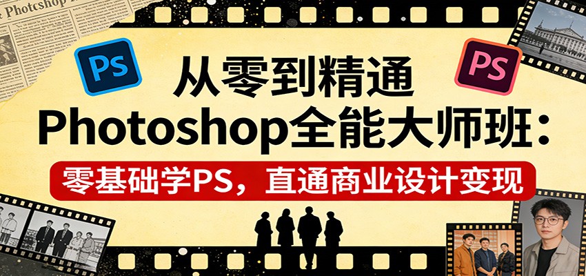 从零到精通Photoshop全能大师班:零基础学PS,直通商业设计变现-想要创业