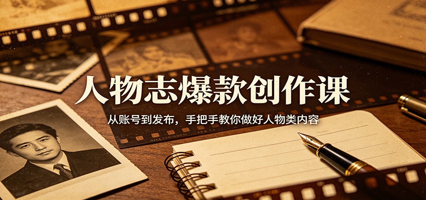 人物志爆款创作课:从账号到发布,手把手教你做好人物类内容-想要创业