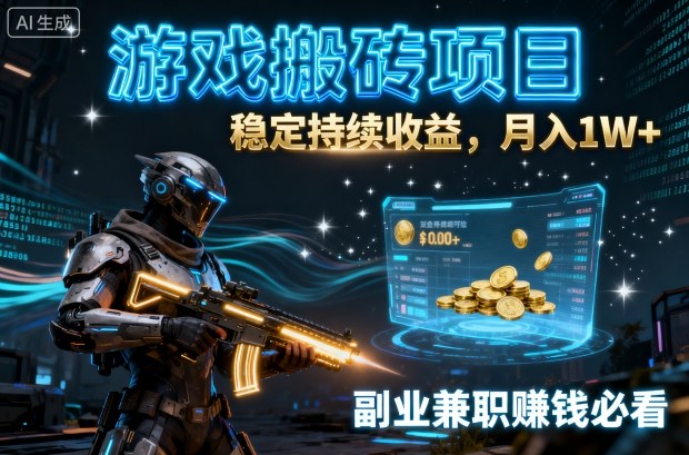 游戏搬砖项目,稳定持续收益,月入1W+,副业兼职賺钱必看【揭秘】-想要创业网