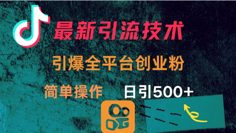 最新引流方法，引爆全平台创业粉操作简单，日引300＋-想要创业网
