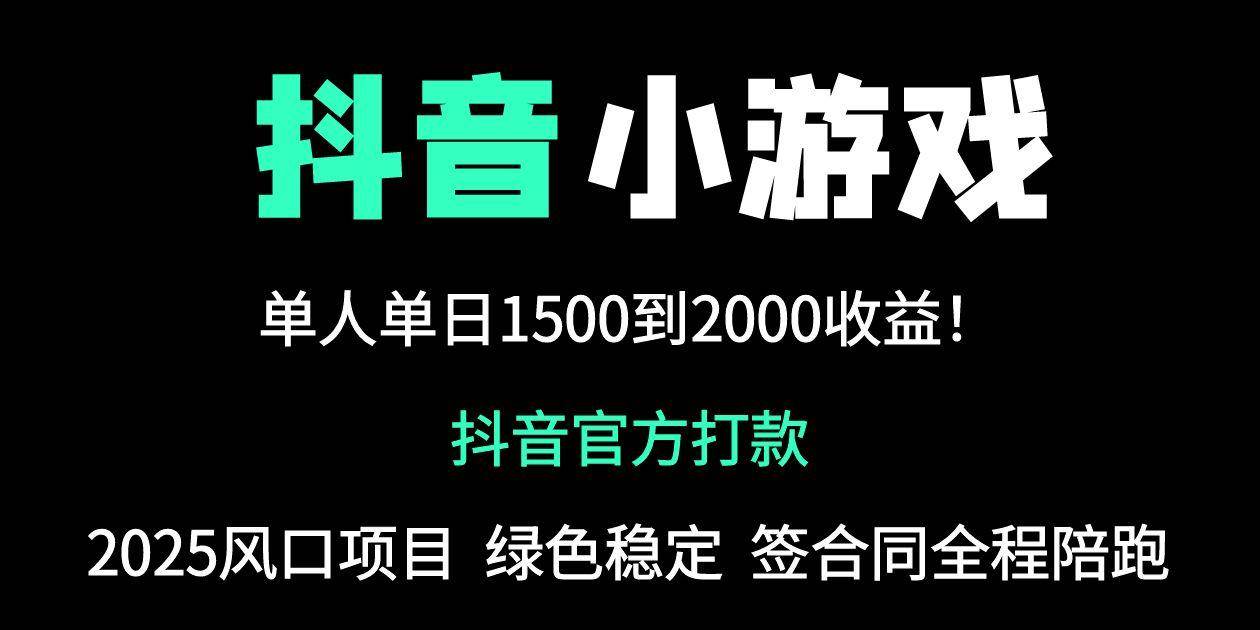 （14527期）抖音官方小游戏2025全网最新玩法，暴利赚钱项目，单机日入2000+，绝不…-想要创业网