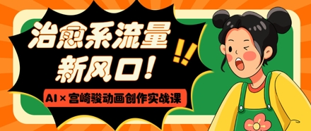 治愈系流量新风口，AI+宫崎骏动画创作实战课，从0到1打造爆款视频-想要创业网
