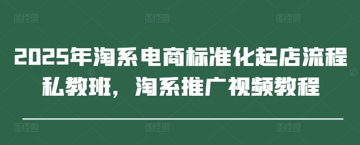 2025年淘系电商标准化起店流程私教班，淘系推广视频教程-想要创业网