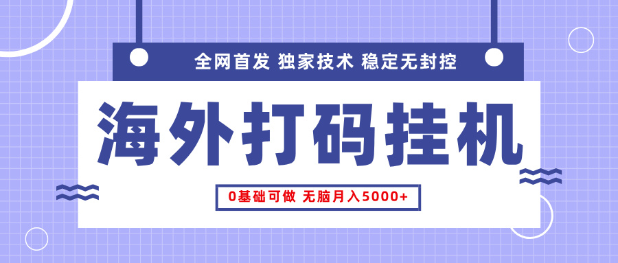 全网首发，海外TCJ挂机，独家技术，全自动撸美金，无脑月入5000+-想要创业网