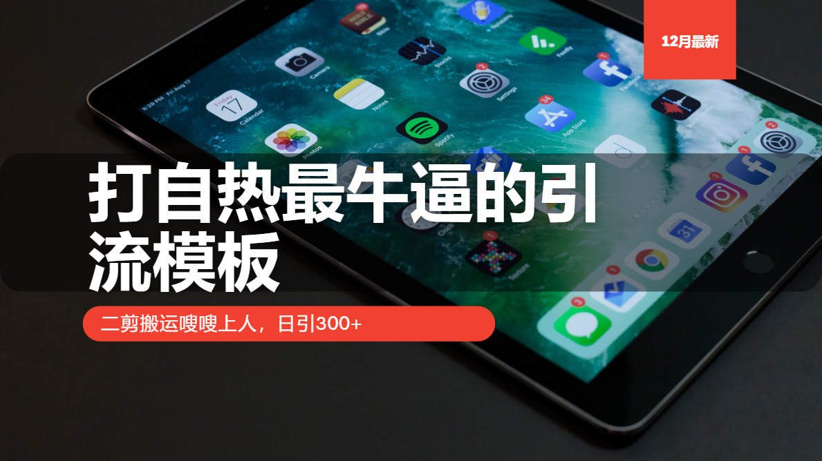 打自热最牛逼的引流模板，日引300+，二剪搬运嗖嗖上人-想要创业网