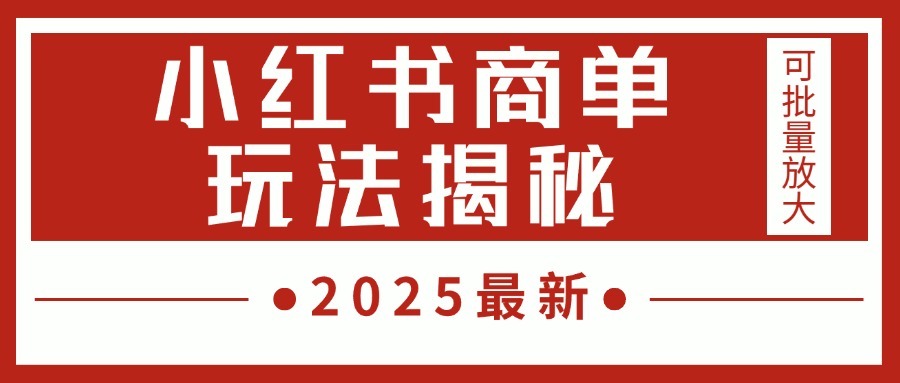 2025最新，小红书商单玩法揭秘，每天5分钟，单个账号日入300+，可批量放大-想要创业网