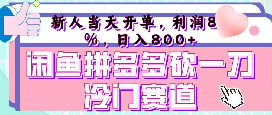 咸鱼拼夕夕砍一刀冷门暴力赛道，新人当天开单，利润百分之八十，日入 800+-想要创业网