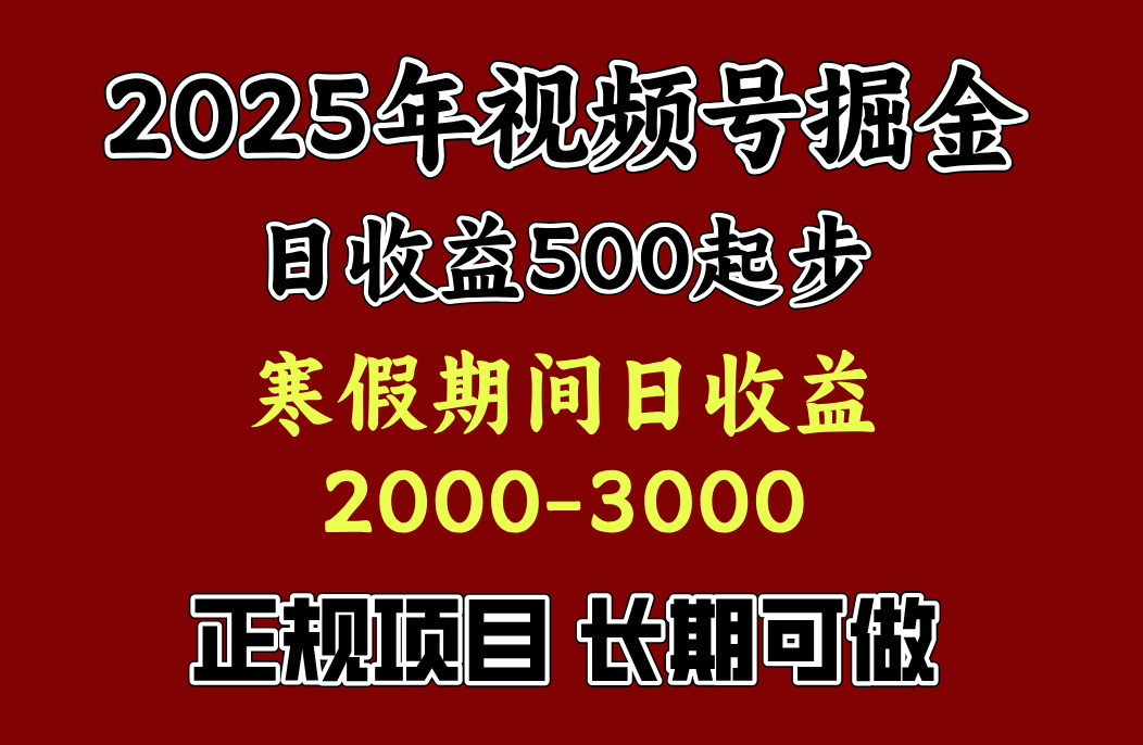寒假期间一天收益2000+，小白一天就能上手-想要创业网