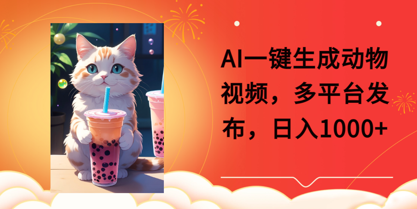 AI一键生成动物搞笑视频，多平台发布，轻松破千万播放，日入2000+-想要创业网