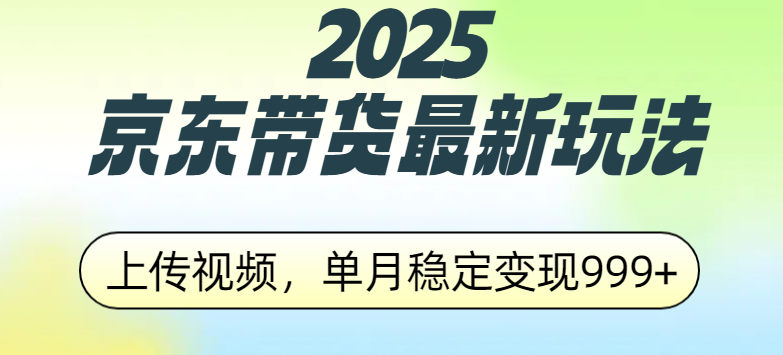 2025京东带货最新玩法，上传视频，单月稳定变现999+-想要创业网