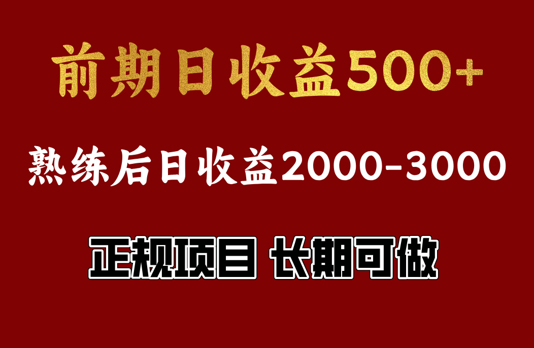 前期日收益500左右，上手快，小白可做，收益官方结算-想要创业网