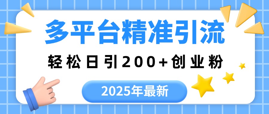 2025年最新多平台精准引流，轻松日引200+-想要创业网