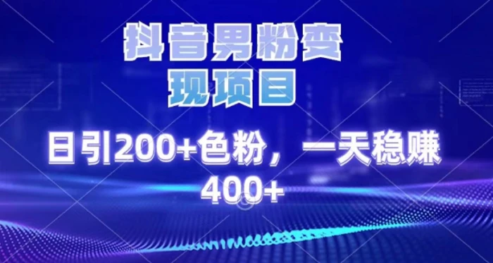 2025最新男粉项目 日引200 轻松月入2w+-想要创业网