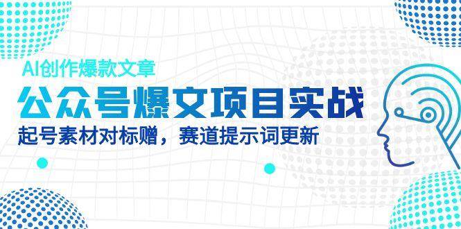 公众号爆文项目实战，AI创作爆款文章，起号素材对标赠（附赛道AI提示词）-想要创业网