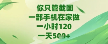 你只管截图，一部手机在家做，苹果安卓都可以，一天5张+【揭秘】-想要创业网