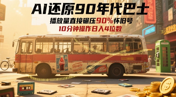 AI还原90年代巴士，一帧就让70后泪崩，播放量直接碾压90%怀旧号，每天操作十分钟，日入四位数-想要创业网