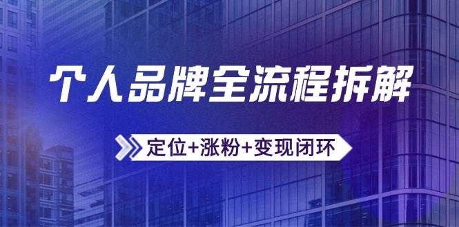 （14799期）个人品牌全流程拆解：定位+涨粉+变现闭环，微信生态运营与资源整合-想要创业网
