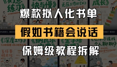 最新爆款拟人化书单玩法，假如书籍会说话，保姆级教程-想要创业网