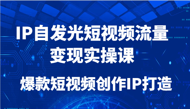 IP自发光短视频流量变现实操课，爆款短视频创作IP打造-想要创业网