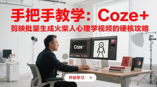 手把手教学：Coze + 剪映批量生成火柴人心理学视频的硬核攻略-想要创业网