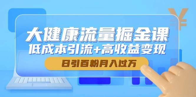 大健康流量掘金课，低成本引流+高收益变现，日引百粉月入过万-想要创业网