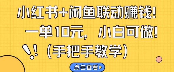 小红书+闲鱼联动挣钱，一单10元，小白可做-想要创业网