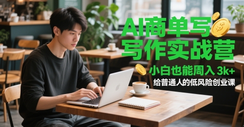 AI商单写作实战营，小白也能周入3k+，给普通人的低风险创业课-想要创业网