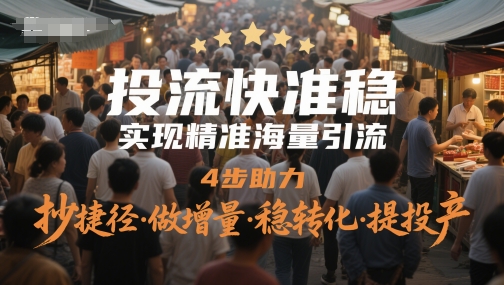 投流快准稳，实现精准海量引流，4步助力，抄捷径·做增量·稳转化·提投产-想要创业网