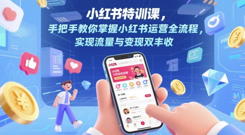 小红书特训课，手把手教你掌握小红书运营全流程，实现流量与变现双丰收-想要创业网