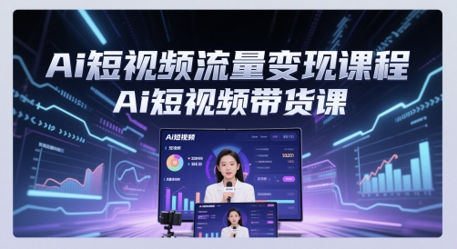 Ai短视频流量变现课程，Ai短视频带货课-想要创业网