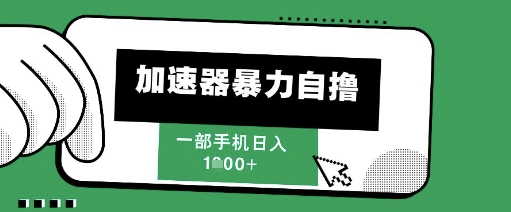 205新风口，加速器暴力自撸，单机日入1k+【揭秘】-想要创业网