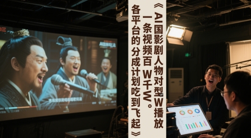 AI三国影视剧人物对口型唱歌玩法，一条视频百W千W播放，各平台的分成计划吃到飞起-想要创业网