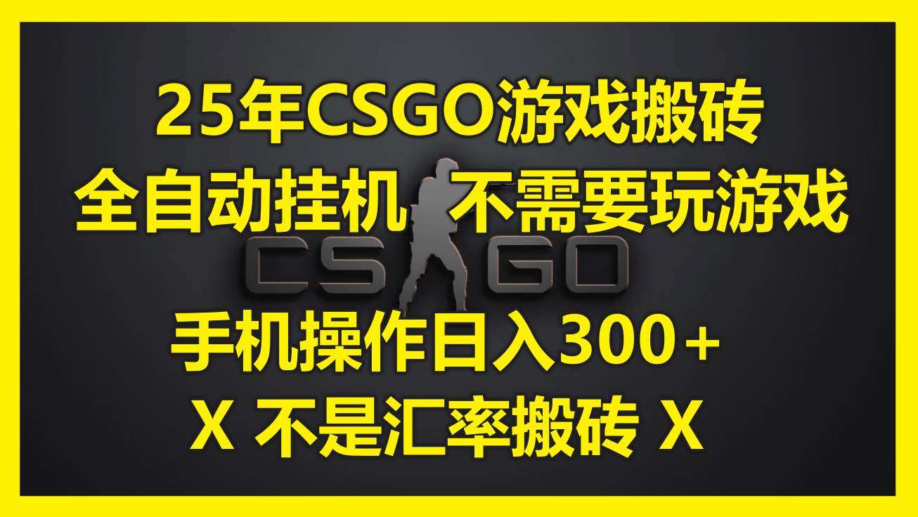 （14902期）25年CSGO游戏搬砖，全自动挂机，不需要玩游戏，手机操作日入300+。(不…-想要创业网