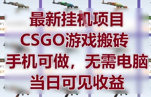 最新挂G项目，CSGO游戏搬砖，手机可做，无需电脑，当日见收益【揭秘】-想要创业网