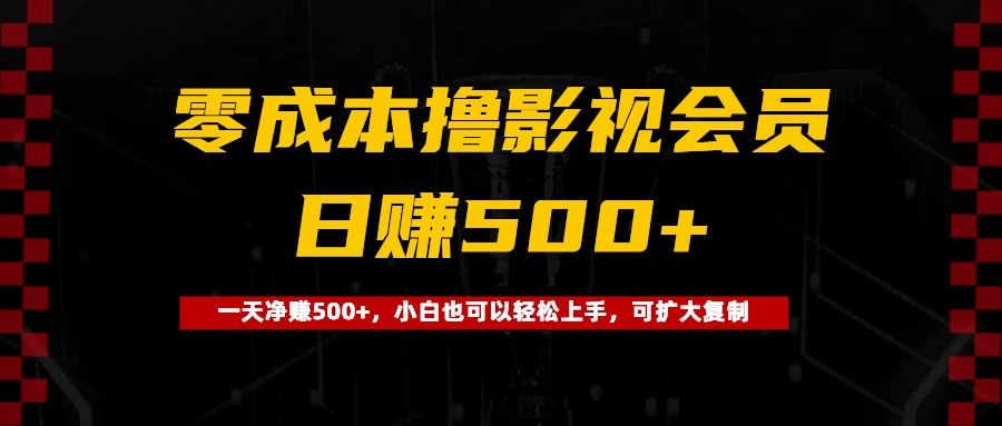 0成本撸影视会员，一天净赚500+，小白也可以轻松上手，可扩大复制-想要创业网