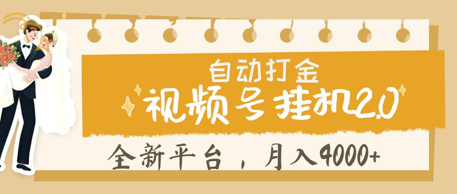 视频号挂机 2.0 玩儿法， 全新平 台， 月入 4000+-想要创业网