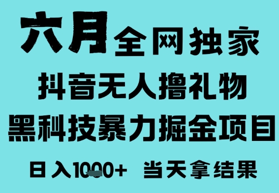 25年6月高爆抖音无人直播最新撸音浪掘金项目，门槛低小白可做，无脑日入1k，可矩阵放大【揭秘】-想要创业网