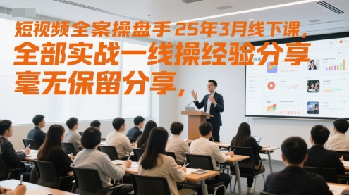 短视频全案操盘手25年3月线下课，全部实战一线操盘手经验分享，毫无保留分享，全是干货-想要创业网