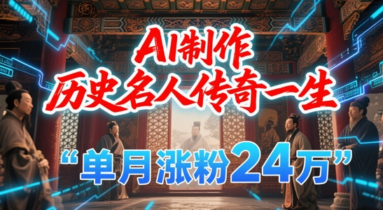 暴力起号！用AI制作历史名人传奇一生，单月涨粉24W，涨粉+变现赛道黑马来了-想要创业网
