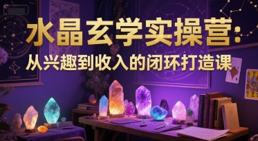 水晶玄学实操营：从兴趣到收入的闭环打造课-想要创业网