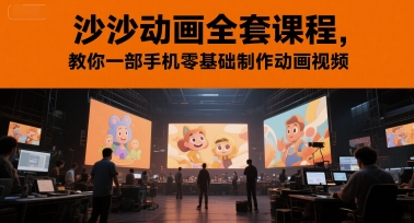 沙沙动画全套课程，教你一部手机零基础制作动画视频-想要创业网
