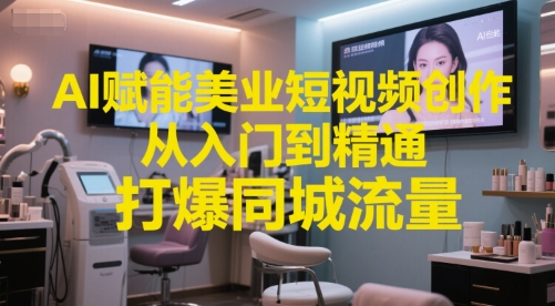 AI赋能美业短视频创作，从入门到精通，打爆同城流量，超级AI工具短视频实操落地-想要创业网