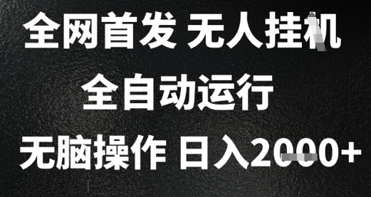 2025首发无人挂G项目，日入2k+，全自动运行，无脑操作，长期稳定 小白可玩【揭秘】-想要创业网