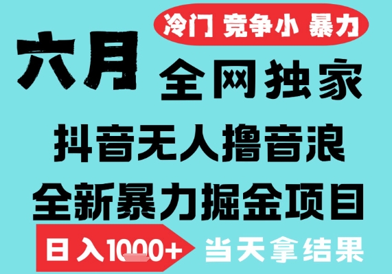 2025年6月高爆抖音无人直播最新撸音浪掘金项目，无脑日入1k+，低门槛小白可做，可矩阵放大【揭秘】-想要创业网