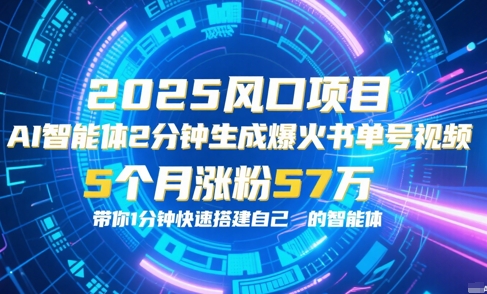 AI智能体2分钟一键生成爆火书单号原创视频，5个月涨粉57w，带你零代码1分钟搭建智能体-想要创业网